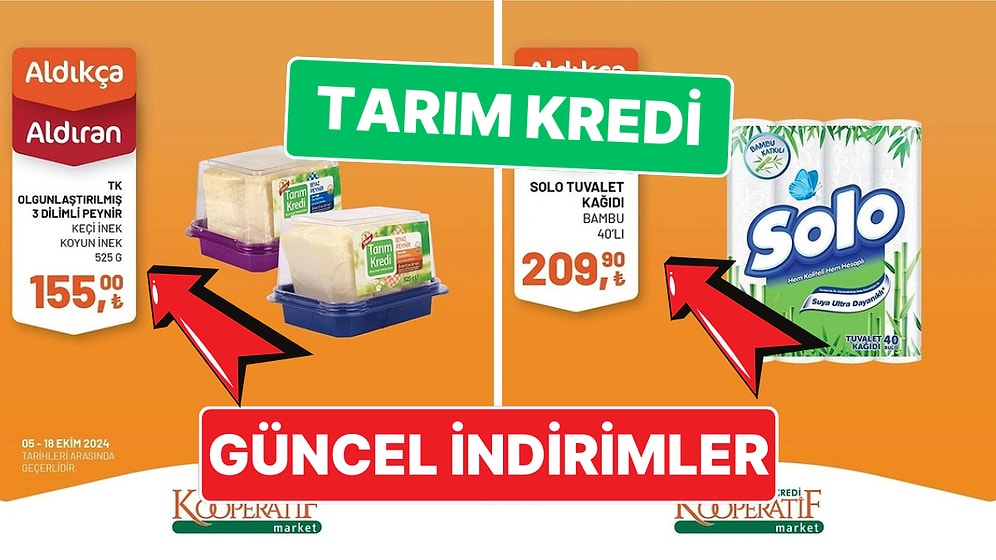 Kooperatif Marketlerinde Haftanın Yeni İndirimleri: 13-18 Ekim Tarım Kredi Aktüel Ürünler Kataloğu Listesi