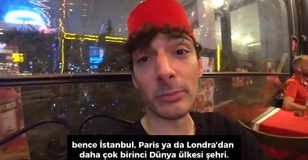 İstanbul'a adeta bayılan Ice Poseidon canlı yayınında hem şehre hem de Türk insanına övgüler yağdırırken İstanbul'u Paris ve Londra gibi metropollerin de önüne koydu.