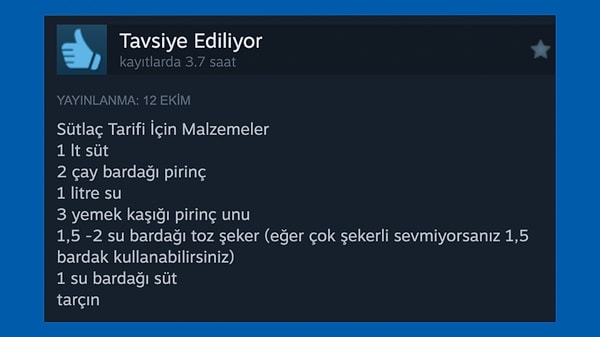 1. Sütlacı bilmem de pasta yalan olabilir.