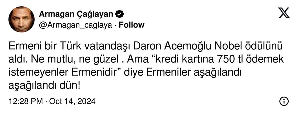 "Ermeniler aşağılandı aşağılandı dün!"