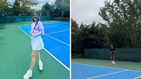 Bu iddiaları doğrulayacak bir paylaşım bugün geldi. İkili ayrı ayrı fakat aynı saatlerde yaptıkları sosyal medya paylaşımlarında tenis oynadıkları anlara ait fotoğraflarını işte böyle paylaştı. 👇