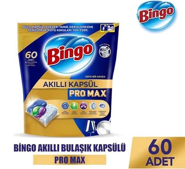 3. Bingo Akıllı Kapsül Pro Max Bulaşık Makinesi Deterjanı Tableti 60'lı