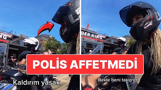 Kaldırımda Motor Sürerken Yakalanan Genç Kadını Polis Affetmedi!