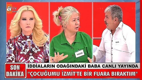 30 yıl önce kocasına bırakıp gittiği oğlunu aramak için Hacer Çıranoğlu, Müge Anlı'ya başvurmuştu. Eşi Seyfi Bey çocuğa ne yaptığını açıklamak için bugün de stüdyoya geldi.