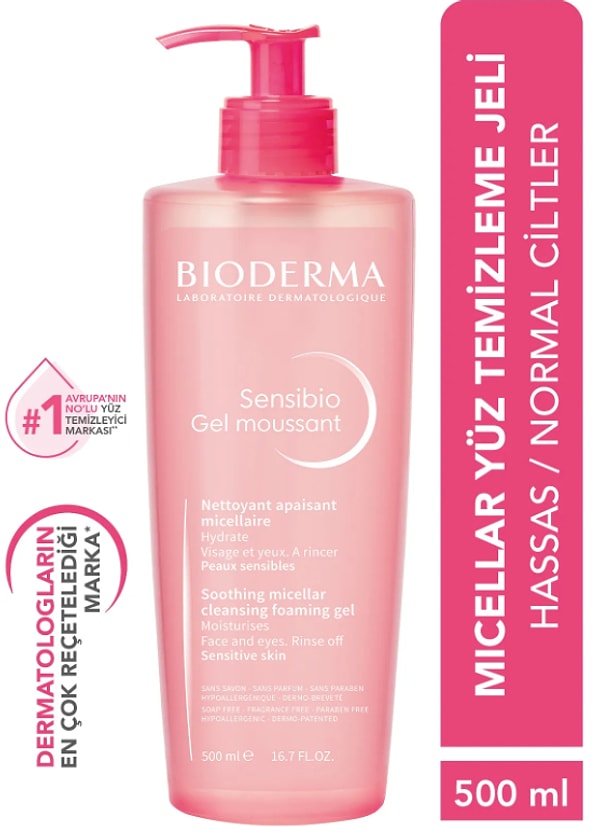 2. Bioderma Sensibio Foaming Gel Hassas ve Normal Ciltler Durulanan Micellar Yüz Temizleme Jeli