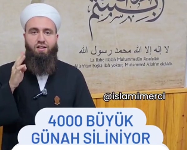 Muhammet Emre Karadayı isimli bir kişi, “Lailahe illallah” ifadesini 4 elif miktarında yani uzun bir şekilde söyleyen kişinin 4000 büyük günahının affedileceğini öne sürdü.