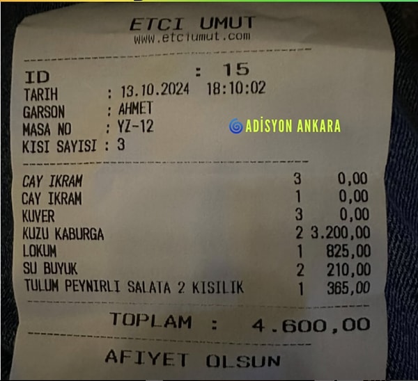 Kırmızı et sevenlerin uğradığı Etçi Umut'ta 2 kişilik kuzu kaburga 3200 TL