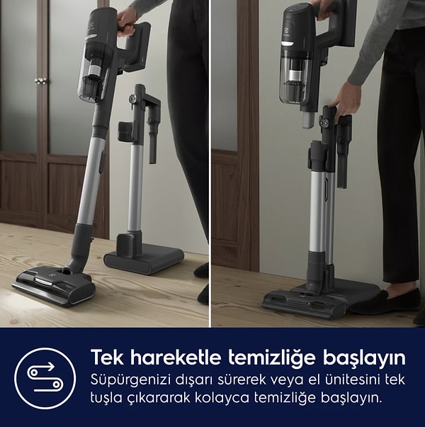 Electrolux Ultimate 800 EP81UB25GG Şarjlı Dikey Süpürge Granit Gri