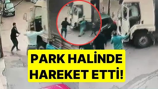 Park Halindeyken Hareket Etti! Kamyonun İçine Atlayıp Durduran Vatandaş Kazayı Önledi