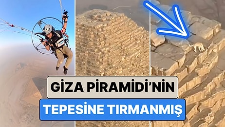 Piramitlerin Tepesinde Uçuş Gerçekleştiren Bir Adam Giza Piramidi'nin Tepesinde Bir Köpek Gördü