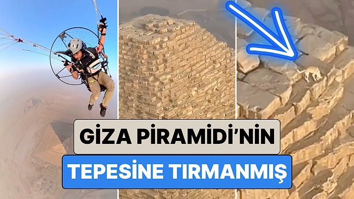 Piramitlerin Tepesinde Uçuş Gerçekleştiren Bir Adam Giza Piramidi'nin Tepesinde Bir Köpek Gördü