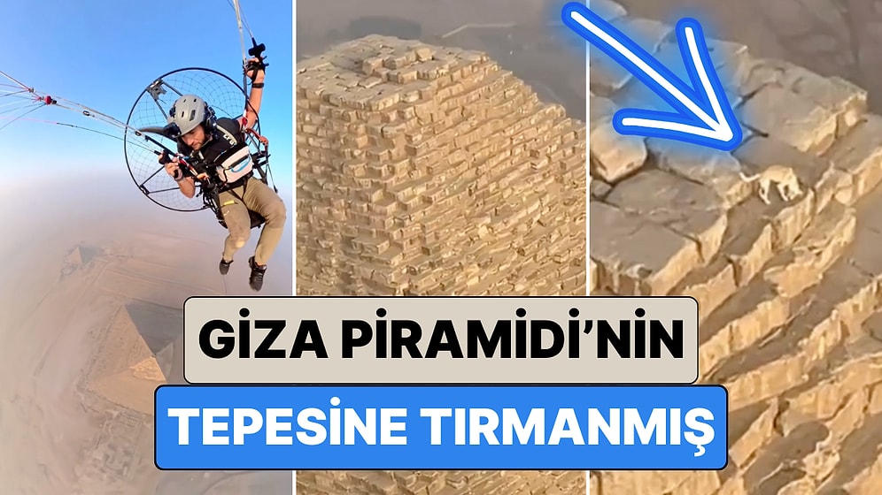 Piramitlerin Tepesinde Uçuş Gerçekleştiren Bir Adam Giza Piramidi'nin Tepesinde Bir Köpek Gördü