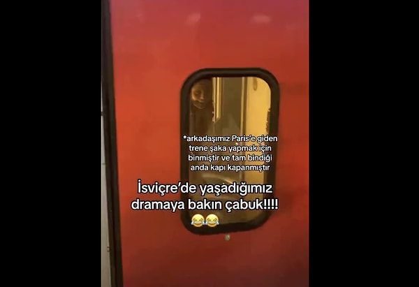 Bir arkadaş gurubu, tren bekledikleri esnada bir arkadaşları şaka yapmak için Paris'e giden trene atladı.