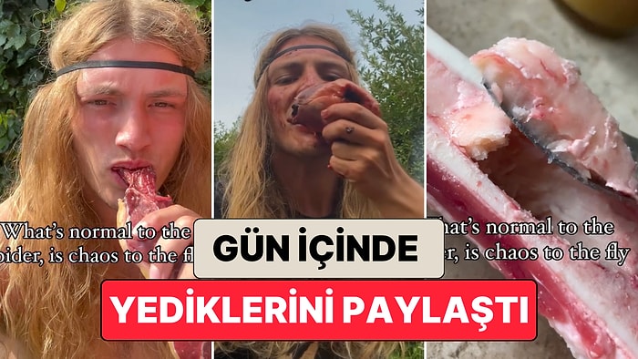 "Ateş Bulunalı Çok Oldu": İlkel İnsanlar Gibi Yaşayan Bir Genç Gün İçinde Yediklerini Paylaştı