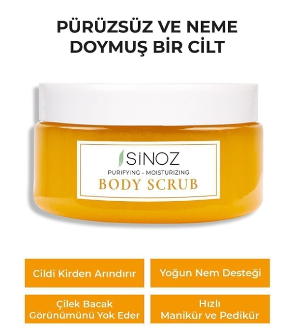 5. Sinoz Body Scrub Besleyici Arındırıcı Nemlendirici Vücut Peelingi 300 gr