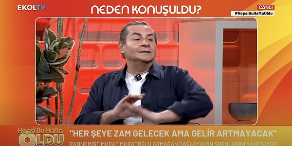 Sözcü ekonomi yazarı Murat Muratoğlu, Ekol TV’de yayınlanan Armağan Çağlayan ile Hepsi Bu Hafta Oldu yayınına katıldı.