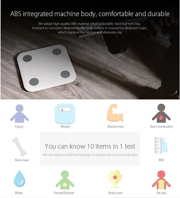 10. Spora ve sağlık yaşama adım atmanızı sağlayacak: Xiaomi Mi Body Composition Scale 2 Tartı