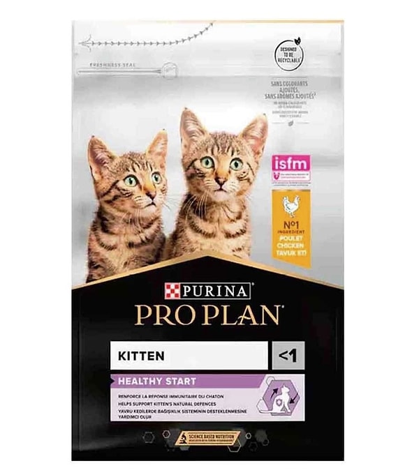 Proplan Junior, tavuk ve pirinç içerikli yavru kedi maması, genç kedilerin bağışıklık sistemlerinin gelişimine yardımcı olur.