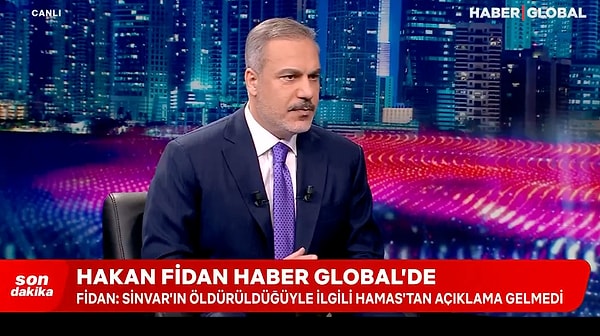 Dışişleri Bakanı Hakan Fidan, katıldığı canlı yayında gündeme ilişkin önemli açıklamalarda bulunuyor. Dışişleri Bakanı Hakan Fidan'ın açıklamaları özetle şöyle: