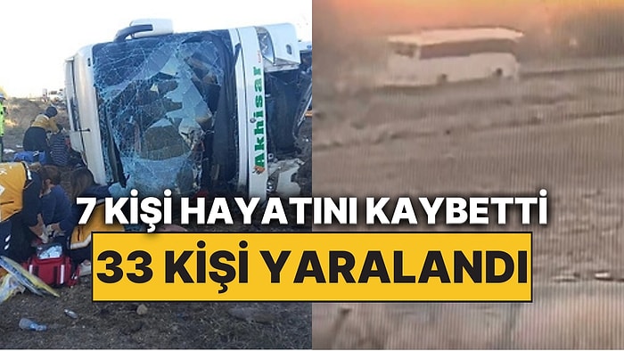 Aksaray-Ankara Karayolunda Şarampole Yuvarlanan Yolcu Otobüsünün Kaza Anı Ortaya Çıktı