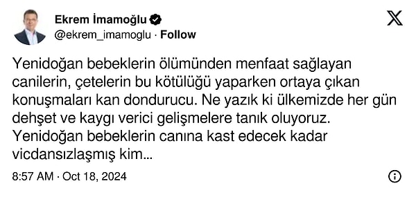 İstanbul Büyükşehir Belediye Başkanı Ekrem İmamoğlu da yaşananlara sessiz kalmadı 👇