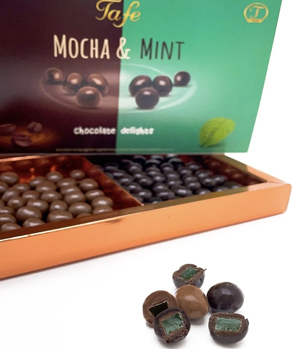 Tafe Mocha & Mint Çikolata Kaplı Kahve ve Nane Aromalı Lokum Draje