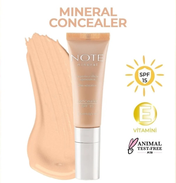 1. Note Cosmetics Mineral Concealer 202 SPF 15 Metal Başlıklı Göz Altı Kapatıcısı