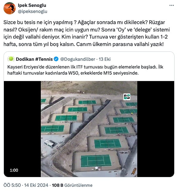 İlk olarak "Ağaçlar sonradan mı dikilecek?" sorusunu soran İpek Şenoğlu'nu federasyon ve çevresi "seçimler öncesi algı operasyonu yapıyor" diyerek suçlamıştı.