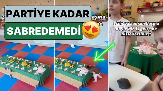 Okulunda Yapılacak Olan Doğum Günü Partisi İçin Sabredemeyen Bir Minik Kameralara Suçüstü Yakalandı