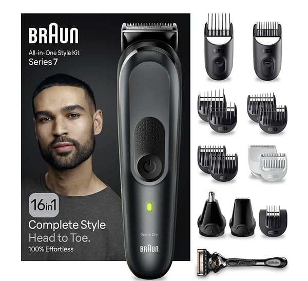 Braun Series 7 MGK7470 Hepsi Bir Arada Şekillendirme Seti, 16’sı 1 Arada Erkek Bakım Kiti