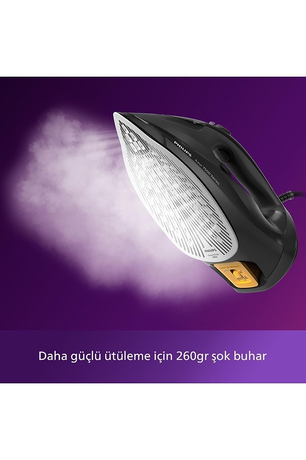 10. Philips 7500 SerisiAzur Buharlı Ütü 3200W, 55g/dk Sürekli Buhar, 260g Şok Buhar, DST7511/80