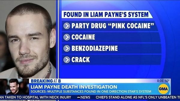 ABC News yayınlanan bir diğer habere göreyse, Liam Payne'in otopsi sonucunda 'pembe kokain' bulundu.