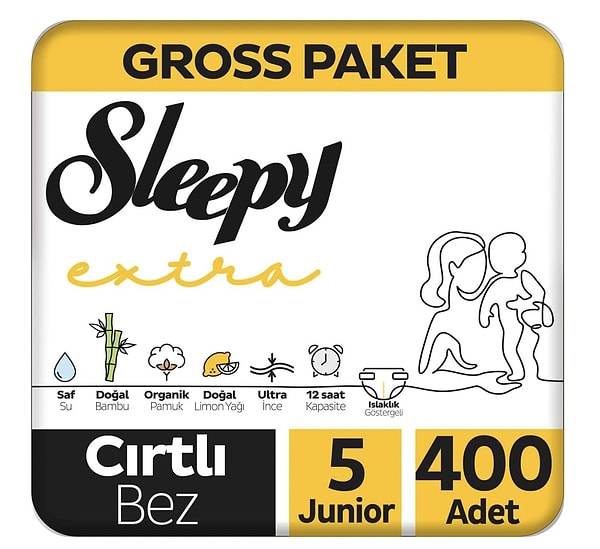 4. Sleepy Extra Günlük Aktivite Gross Paket Bebek Bezi 6 Numara Xlarge 100 Adet