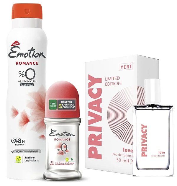 5. Privacy Love Edt 50 Ml Kadın Parfüm + Emotion Romance Kadın Deodorant