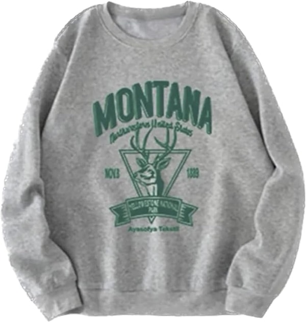 Montana Baskılı Sweatshirt