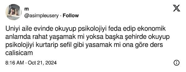 Bir kullanıcı da, "Üniversiteyi aile yanında mı yoksa şehir dışında okumak mı?" diye sorarak yepyeni bir tartışmanın fitilini ateşledi.