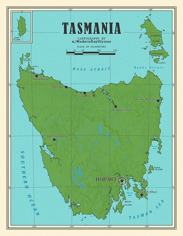 8. Tazmanya haritasını daha önce görmüş müydünüz?