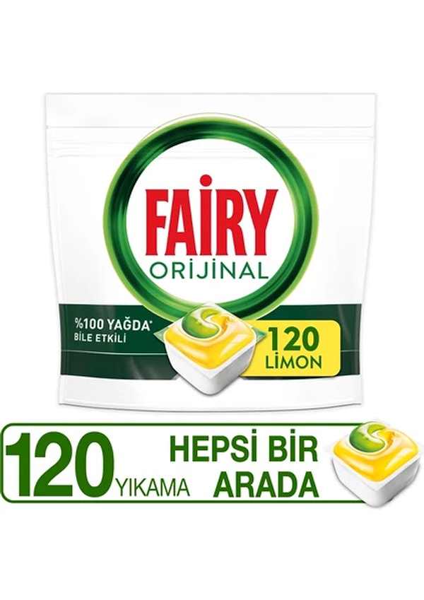 9. Fairy Hepsi Bir Arada Bulaşık Makinesi Deterjanı Tableti