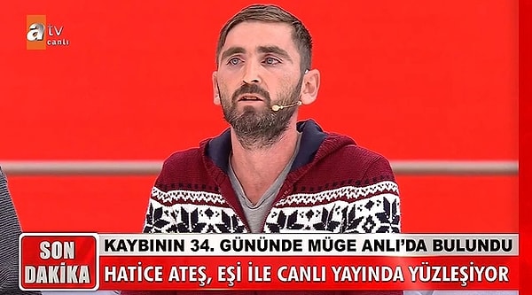 Müge Anlı'ya "Eşim evden kaçtı.", diyerek katılan Fırat Ateş, eşi Hatice Kübra'nın 50 yaşındaki Öcal'a kaçtığını öğrenmişti.