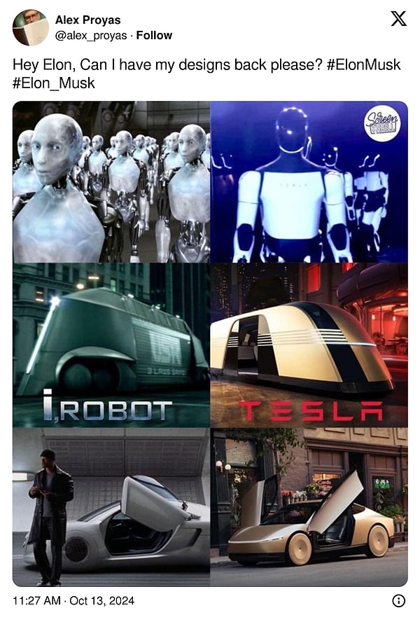 This similarity also caught the attention of the film's director, Alex Proyas, who took to X  to call out Elon Musk.