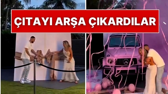 Cinsiyet Partisinde Şov Yaptılar: Cinsiyetin Renginde Lüks Araç Hediyesi Yeni Boyut Getirdi