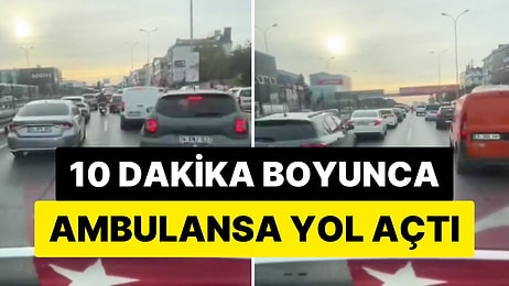 İstanbul Trafiğinde Ambulansa Yol Açan Motosiklet Sürücüsü Takdir Topladı