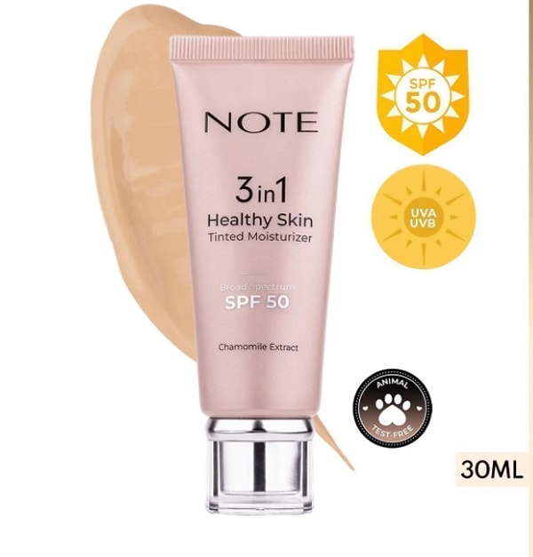 1. Note Cosmetics 3 In 1 Healthy Skin Tinted Moisturizer Spf 50 Renk Ton Eşitleyici Aydınlatıcı Krem