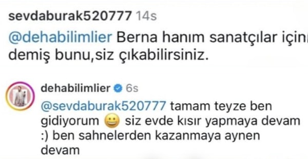 Tepkisinin ardından bir sosyal medya kullanıcısının eleştirisiyle karşılanan Deha Bilimlier yine cevabını vermekten çekinmedi!