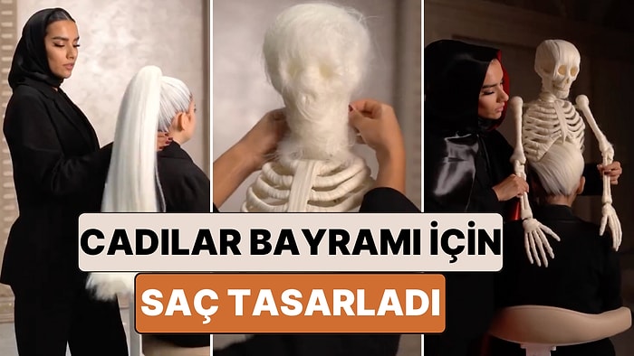 Yaptığı Birbirinden İlginç Saç Tasarımlarıyla Viral Olan Kuaför Cadılar Bayramı İçin de Bir Saç Tasarladı