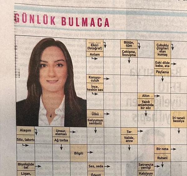 Yeni Şafak gazetesi, bugün okuyucuları için hazırladığı çengel bulmacada şehit Zahide Güçlü Ekici’ye yer verdi.