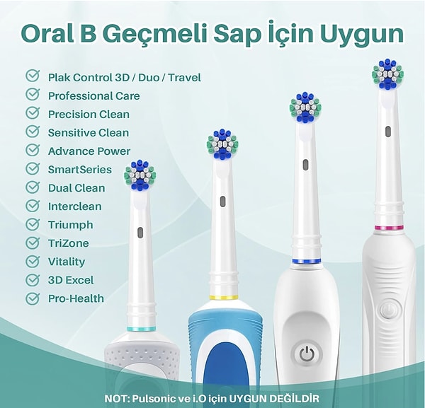 9. Redtron - Oral B Diş Fırçası Için Yedek Fırça Başlıkları