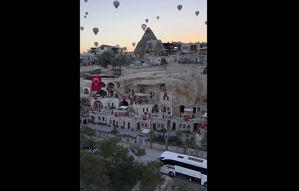 Cumhuriyetimizin 101. yılında Kapadokya bayraklarla donatıldı.