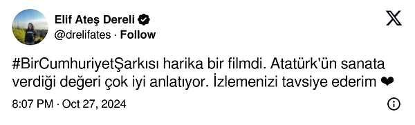 Bir yorum da benden... Siz 'Bir Cumhuriyet Şarkısı' filmini izlediniz mi? Yorumlara buyrun...