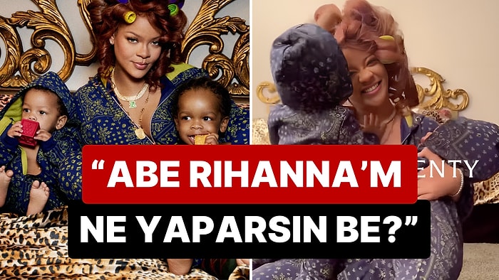 Leoparlı Yatağının Üstünde Çocuklarıyla Birlikte Yeni Pijama Markasını Tanıtan Rihanna Goygoy Malzemesi Oldu